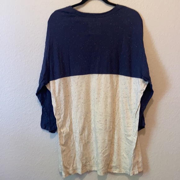 Navy and Cream Color Block 3/4 Sleeve - Picture 3 of 4